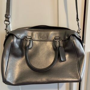 Coach Metallic Silver Satchel Bag